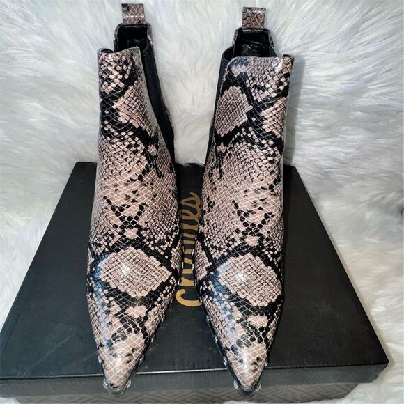 Charles David Duke Dark
Taupe Snake Block Heel
Embellished Chelsea Ankle
Booties - Picture 3 of 11